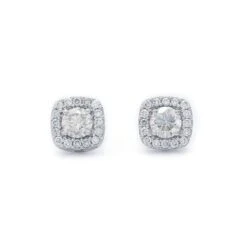 Rosemary Earrings 1.00Ctw(Square Halo Earrings 456709) -NEWWORLD DIAMONDS rosemary earrings 1 00ctw for earrings gemstone jewelry 4