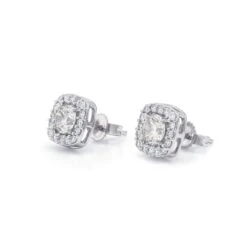Rosemary Earrings 1.00Ctw(Square Halo Earrings 456709) -NEWWORLD DIAMONDS rosemary earrings 1 00ctw for earrings gemstone jewelry 5