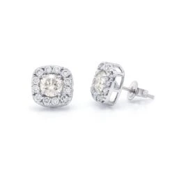 Rosemary Earrings 1 1/2Ctw(Square Halo Earrings 456710)