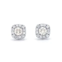 Rosemary Earrings 1 1/2Ctw(Square Halo Earrings 456710) -NEWWORLD DIAMONDS rosemary earrings 1 12 ct t w for earrings gemstone jewelry 4