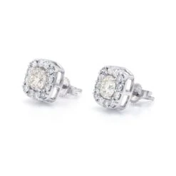 Rosemary Earrings 1 1/2Ctw(Square Halo Earrings 456710) -NEWWORLD DIAMONDS rosemary earrings 1 12 ct t w for earrings gemstone jewelry 5