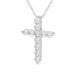 Rounded Cross Pendant - 1.0Ctw(Rounded Cross Pendant 1ct 453899) -NEWWORLD DIAMONDS rounded cross pendant 1 0ctw for pendant gemstone jewelry 3
