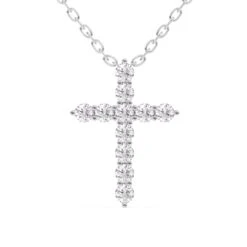 Rounded Cross Pendant 1/2Ctw(Diamond Cross Pendant 453908)