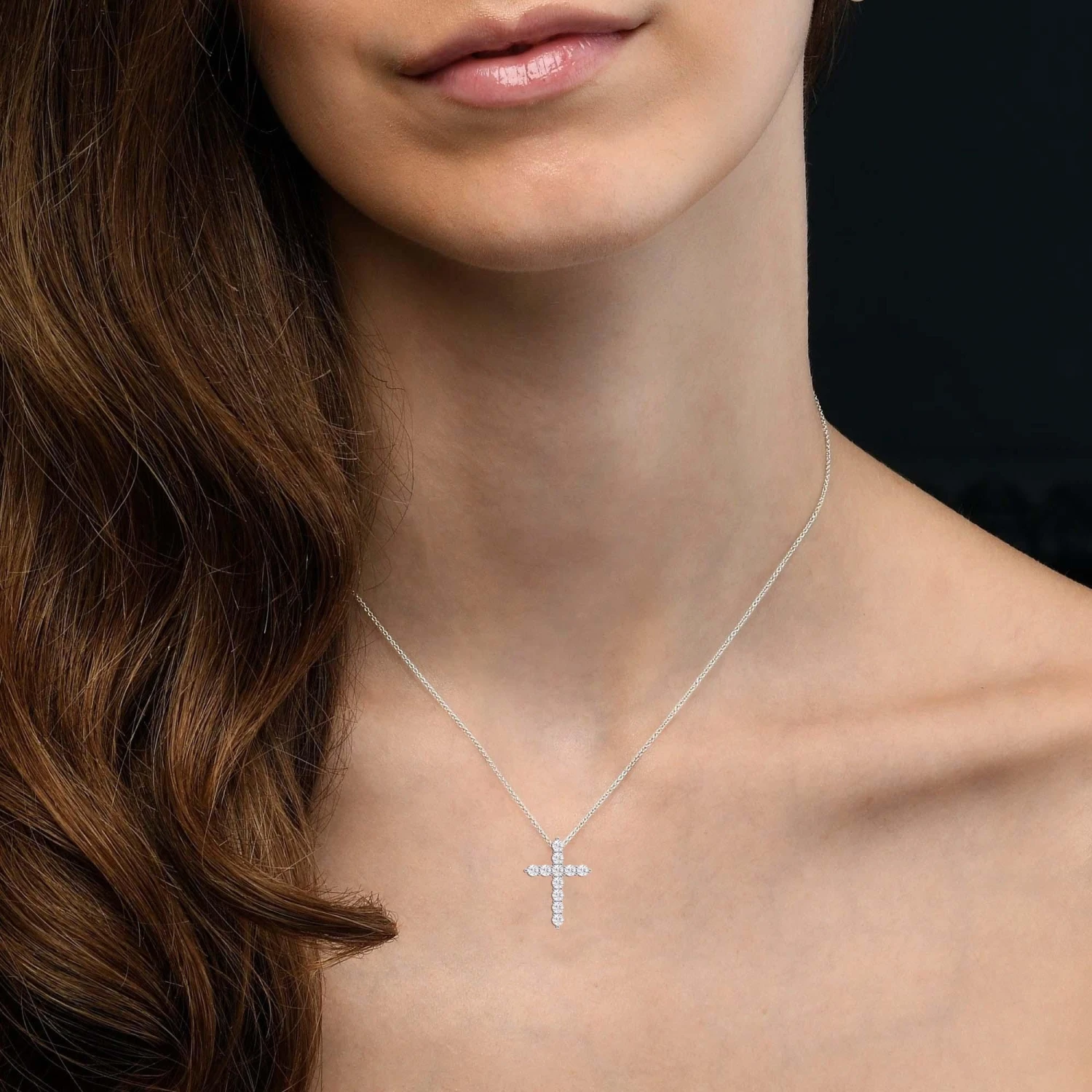 Rounded Cross Pendant 1/2Ctw(Diamond Cross Pendant 453908) 8 Rounded Cross Pendant 1/2Ctw(Diamond Cross Pendant 453908) - Image 6