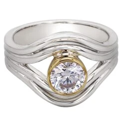 Roxann Ring - 1.00 Ct. T.W.(Silver Gold Diamond Ring 457358)