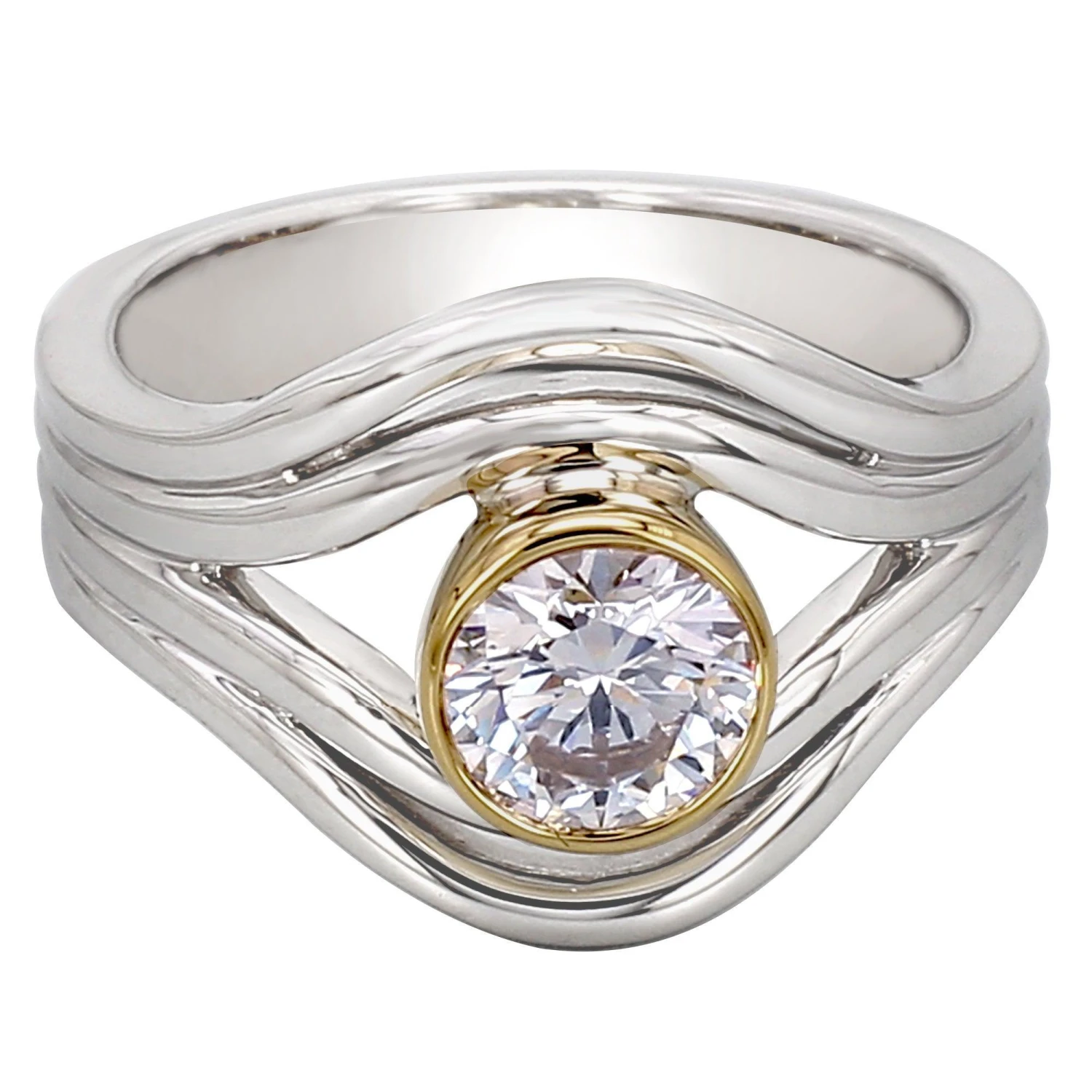 Roxann Ring - 1.00 Ct. T.W.(Silver Gold Diamond Ring 457358) 3 Roxann Ring - 1.00 Ct. T.W.(Silver Gold Diamond Ring 457358)