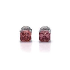 Ruth Earrings 2.00Ctw(Pink Cushion Diamond Stud Earrings 262969)