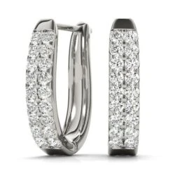 Shiloh Earrings 1/4Ctw(Diamond Hoop Huggie Earrings) -NEWWORLD DIAMONDS shiloh earrings 14ctw for earrings gemstone jewelry 3
