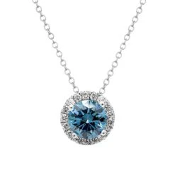Skylar Pendant - 1 1/5 Ct. T.W.(Blue Diamond Halo Pendant 457228)
