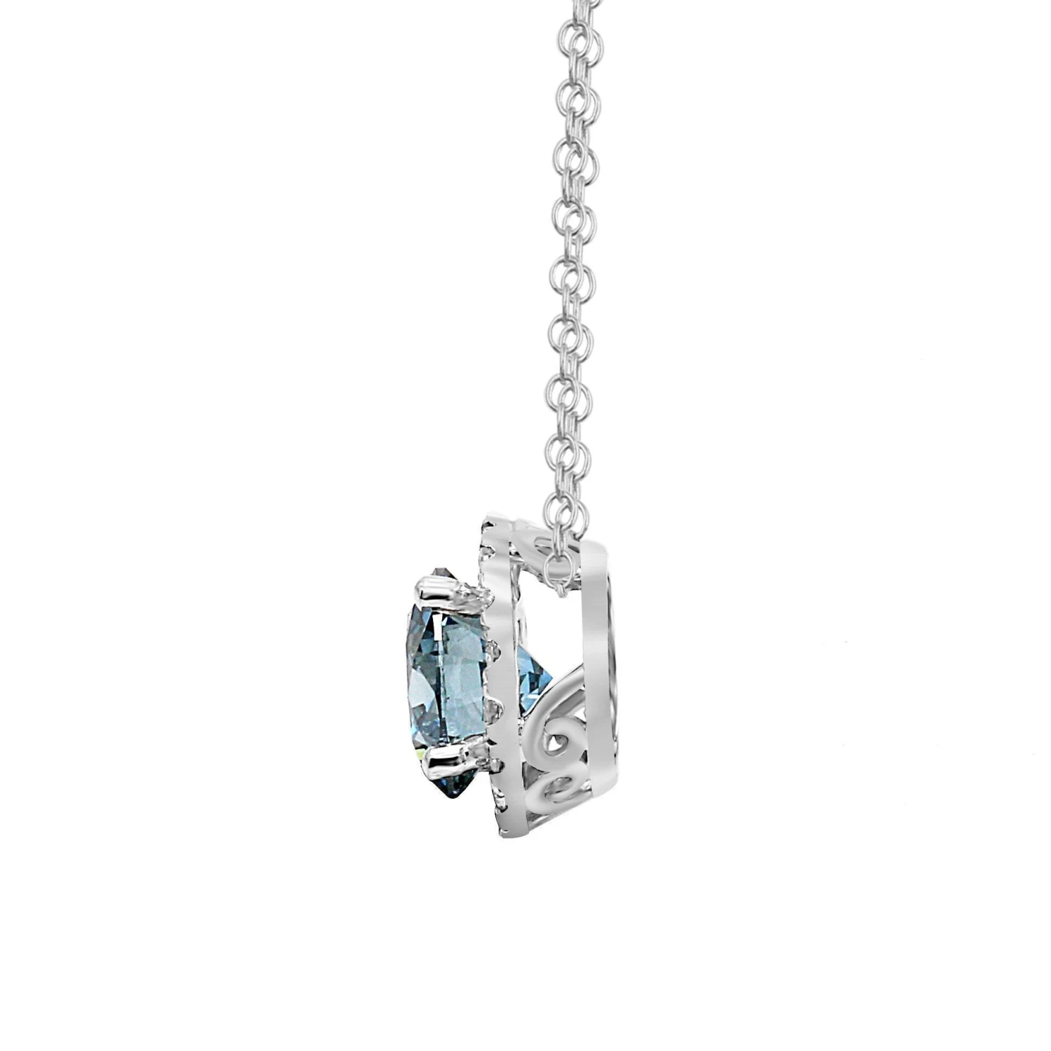 Skylar Pendant - 1 1/5 Ct. T.W.(Blue Diamond Halo Pendant 457228) 4 Skylar Pendant - 1 1/5 Ct. T.W.(Blue Diamond Halo Pendant 457228) - Image 2