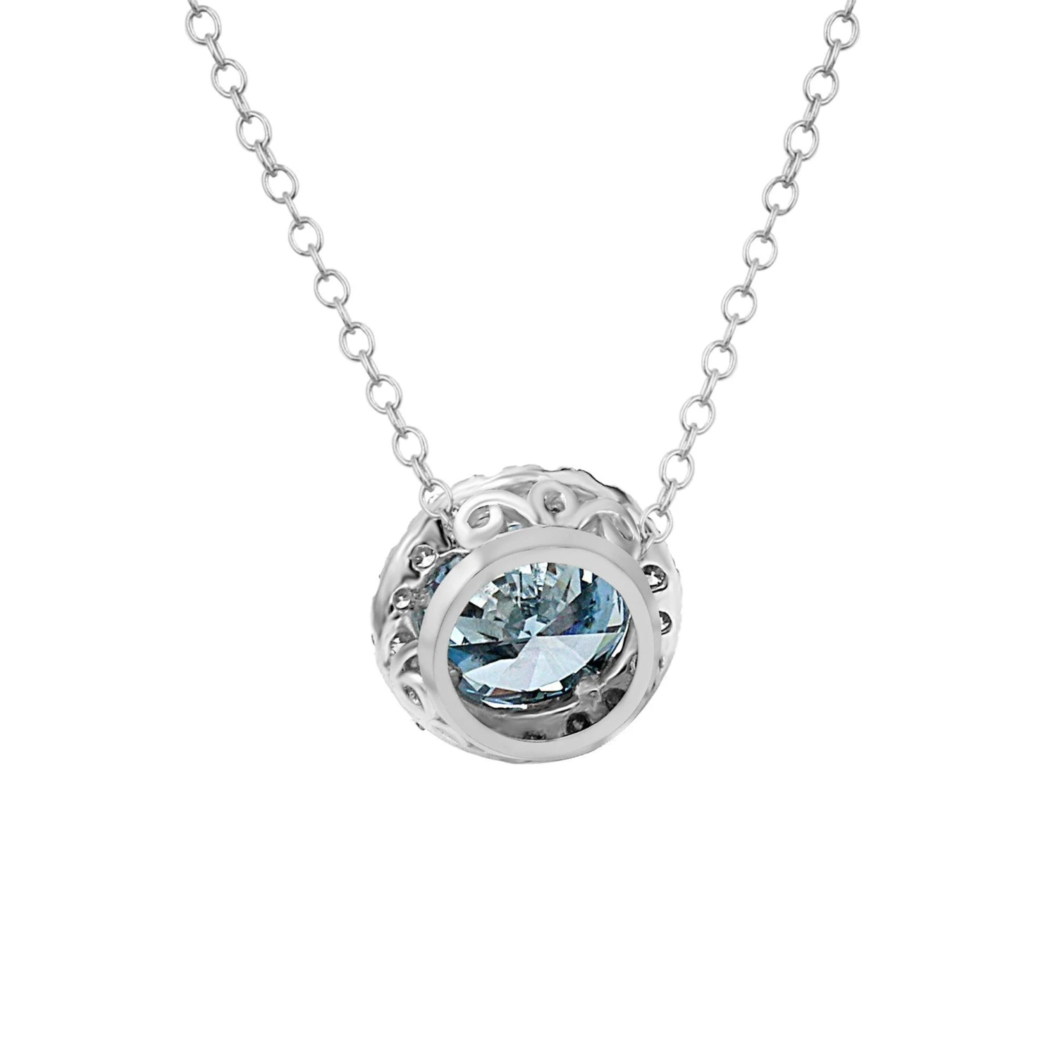 Skylar Pendant - 1 1/5 Ct. T.W.(Blue Diamond Halo Pendant 457228) 5 Skylar Pendant - 1 1/5 Ct. T.W.(Blue Diamond Halo Pendant 457228) - Image 3