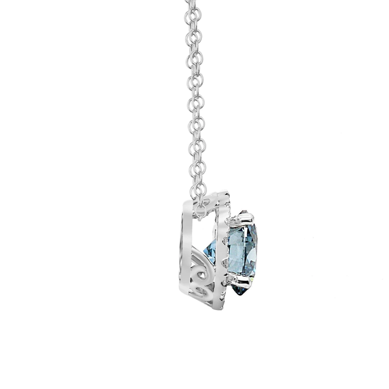 Skylar Pendant - 1 1/5 Ct. T.W.(Blue Diamond Halo Pendant 457228) 6 Skylar Pendant - 1 1/5 Ct. T.W.(Blue Diamond Halo Pendant 457228) - Image 4