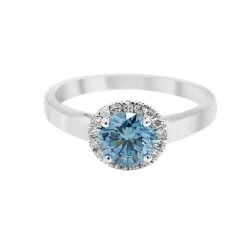 Skylar Ring - 1 1/5 Ct. T.W.(Blue Diamond Halo Ring 457235)