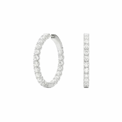 Zelda Hoop Earrings 3.0Ctw(Diamond Hoop Earrings 453891)