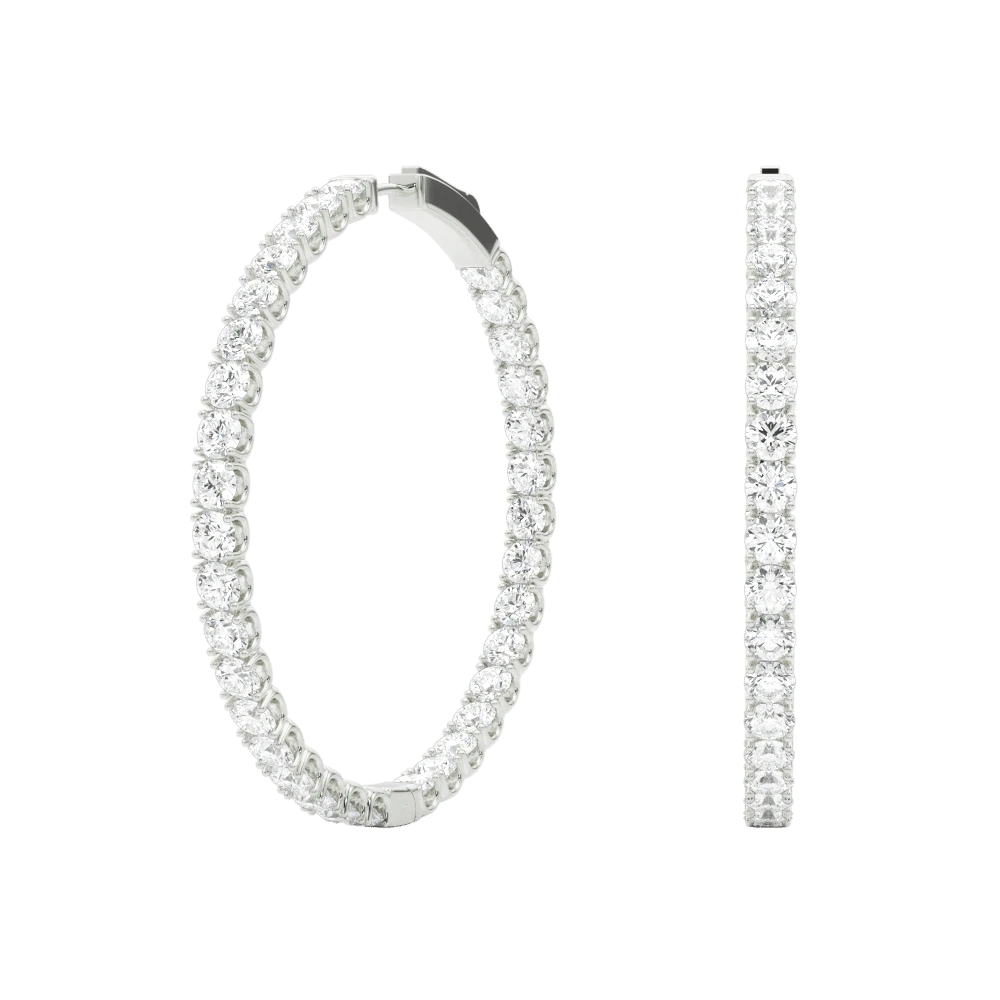 Zelda Hoop Earrings 6.0Ctw(Diamond Hoop Earrings 453894) 3 Zelda Hoop Earrings 6.0Ctw(Diamond Hoop Earrings 453894)